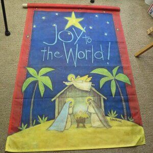 Joy to the World Polyester Chester Flag 40x28" Religious Nativity Christmas